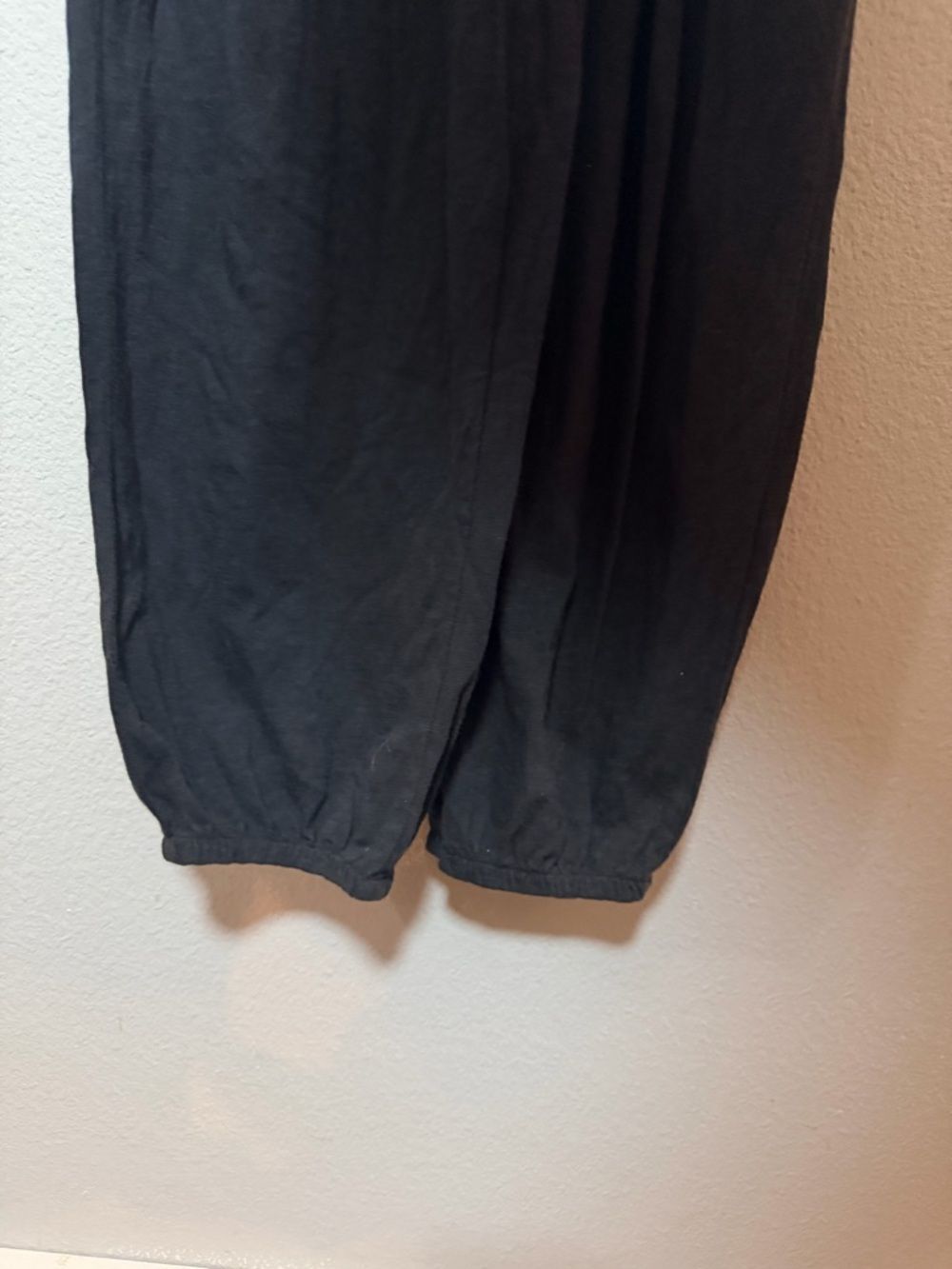 Aerie Sleeveless Comfy Jogger Jumpsuit Medium Strapless Black Pockets Cotton - Picture 5 of 11